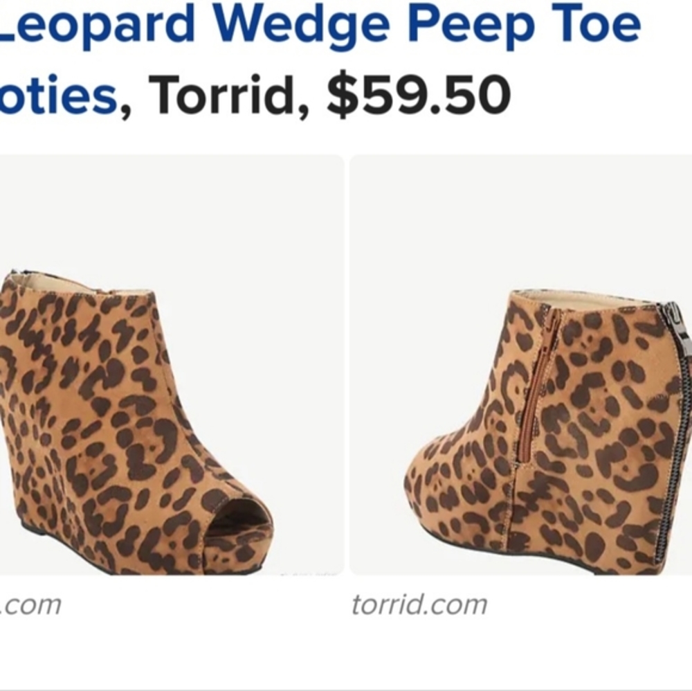 Peep toe wedge leopard torrid booties platform drag queen plus wide